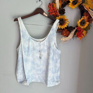 Marine Layer Washable Silk Tank XL Baby Blue Tie Dye